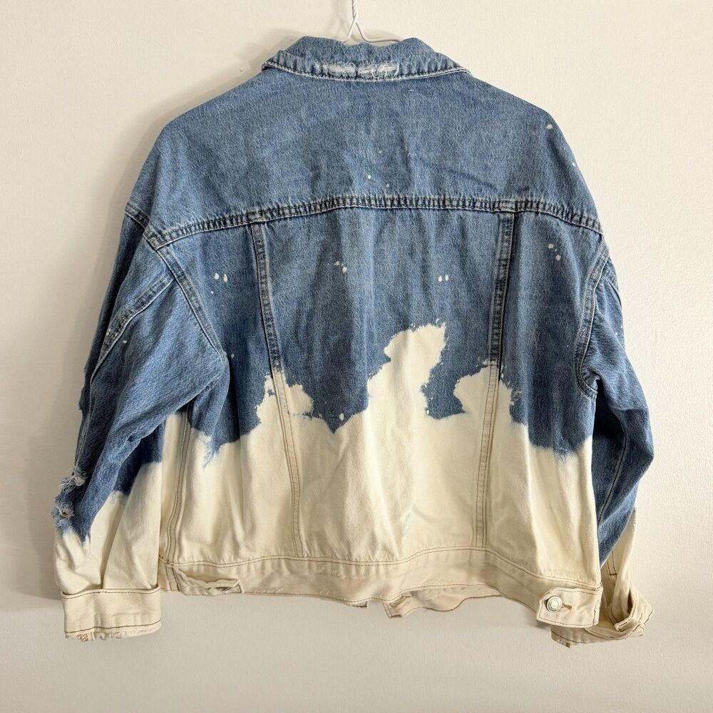 Vervet Los Angeles Women’s Denim Jacket Size Medium Oversized Distressed Dip Dye - Picture 4 of 11